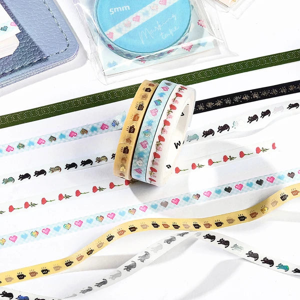 Black Kitty thin washi tape