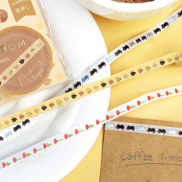 Black Kitty thin washi tape