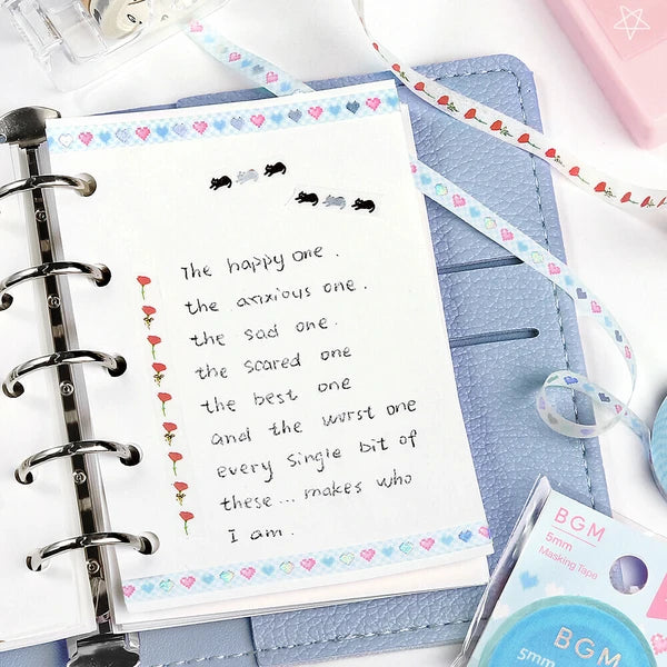 Pixel Hearts thin washi tape