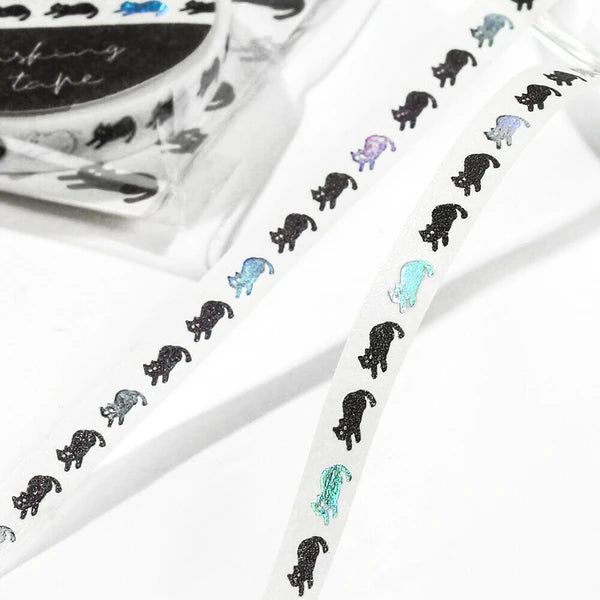 Black Kitty thin washi tape