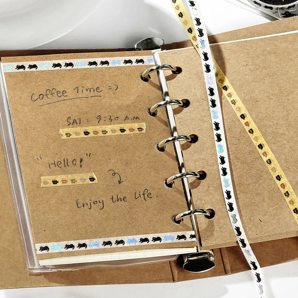 Black Kitty thin washi tape