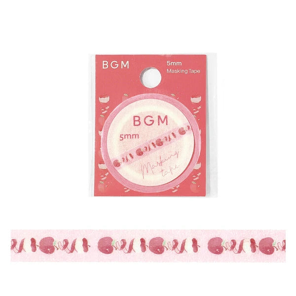 BGM 5mm masking tape with pink border on white background