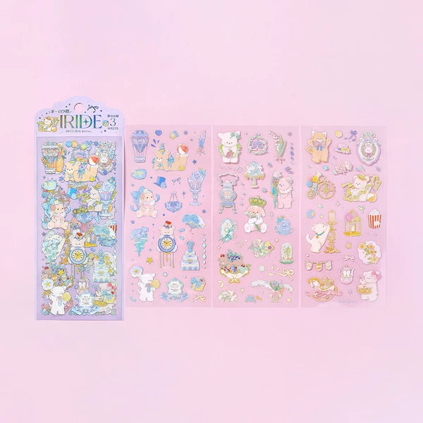 Iride PET Clear Stickers | Animal Amusement Park