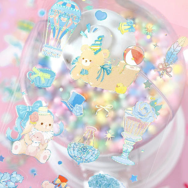 Iride PET Clear Stickers | Animal Amusement Park