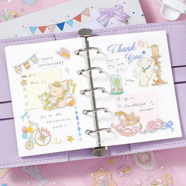 Iride PET Clear Stickers | Animal Amusement Park