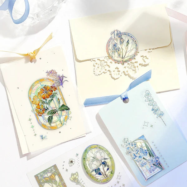 Iride PET Clear Stickers | Stained Glass
