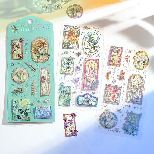 Iride PET Clear Stickers | Stained Glass