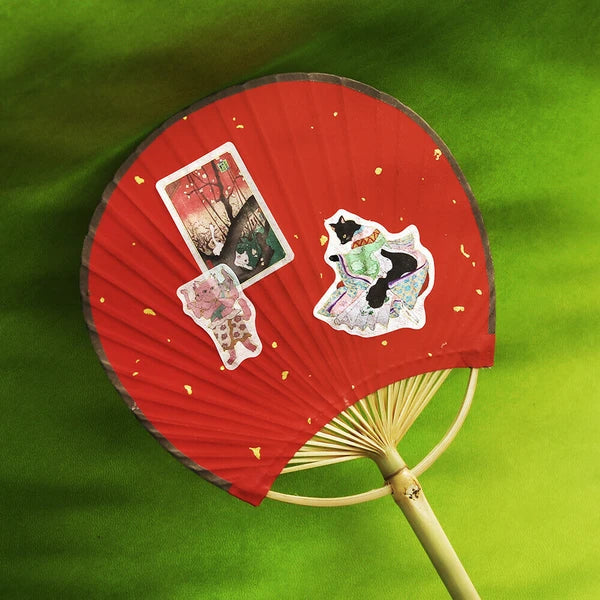 Japanese Cats Art Stickers | Wakaba