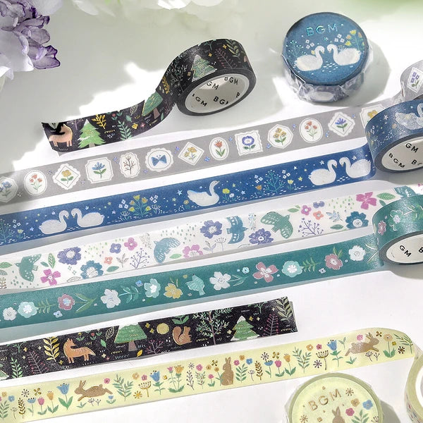 Nordic Forest Collection washi tape | Flowers and Rabbits