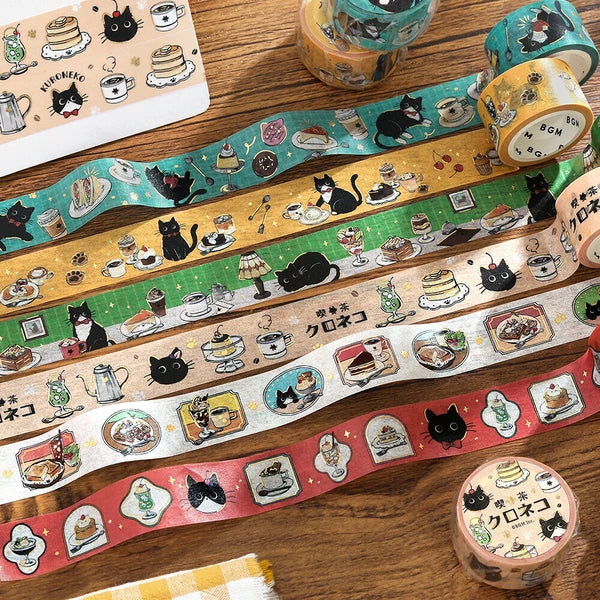 Black Cat Coffee Shop Washi Tape | Café Stroll