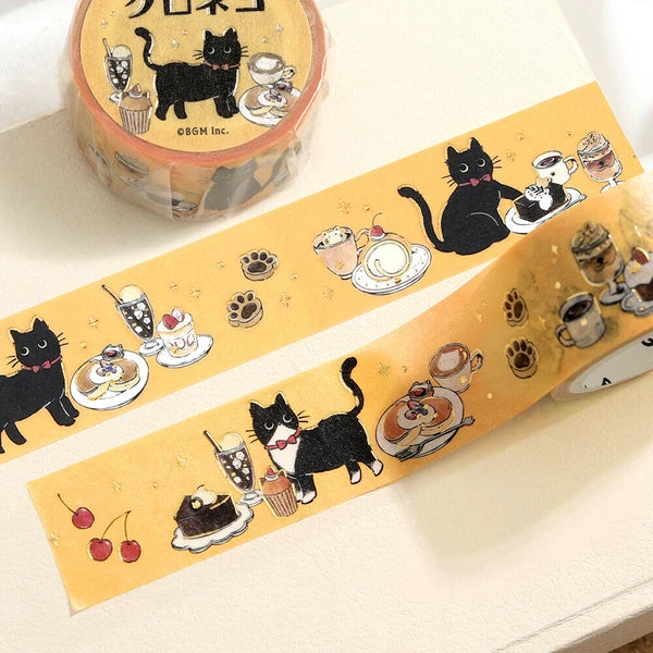 Black Cat Coffee Shop Washi Tape | Sweet Time