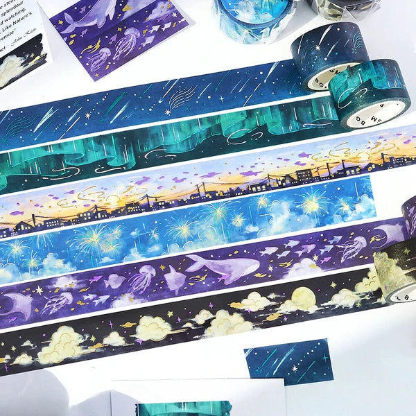 Sky Illustrated Book washi tape | Polar Light
