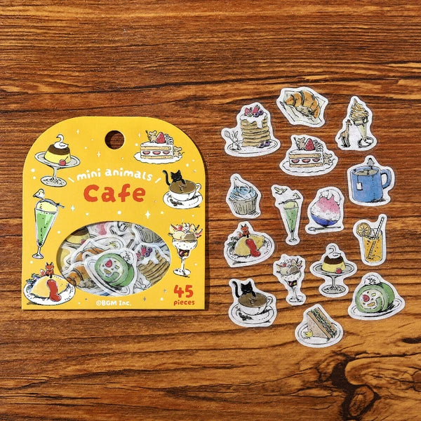 Mini Mini Animals Flake Stickers | Café