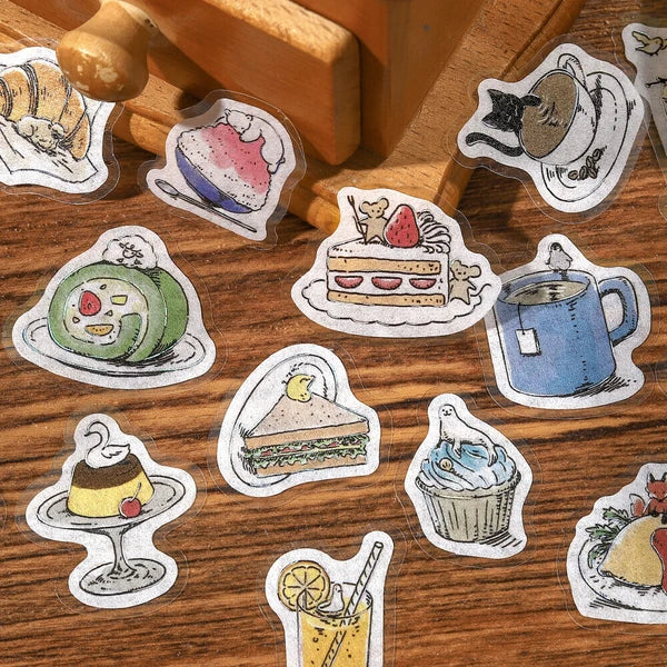Mini Mini Animals Flake Stickers | Café