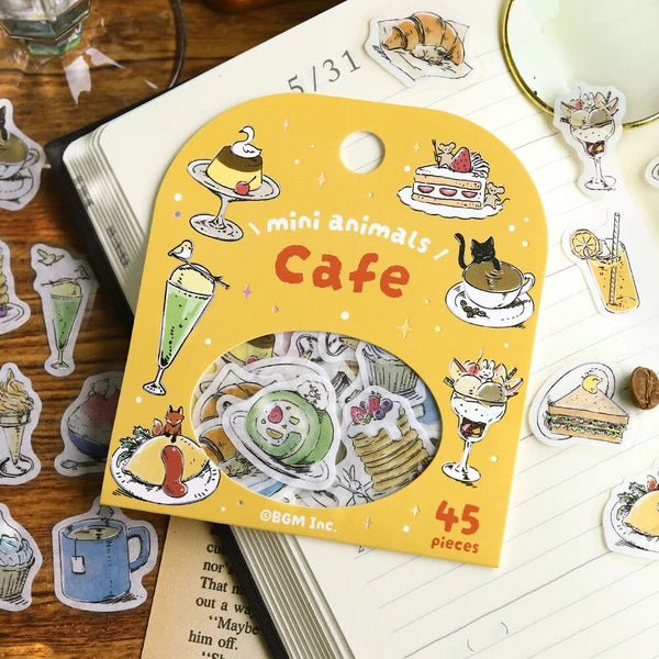 Mini Mini Animals Flake Stickers | Café