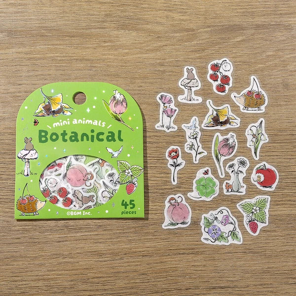 Mini Mini Animals Flake Stickers | Botanical