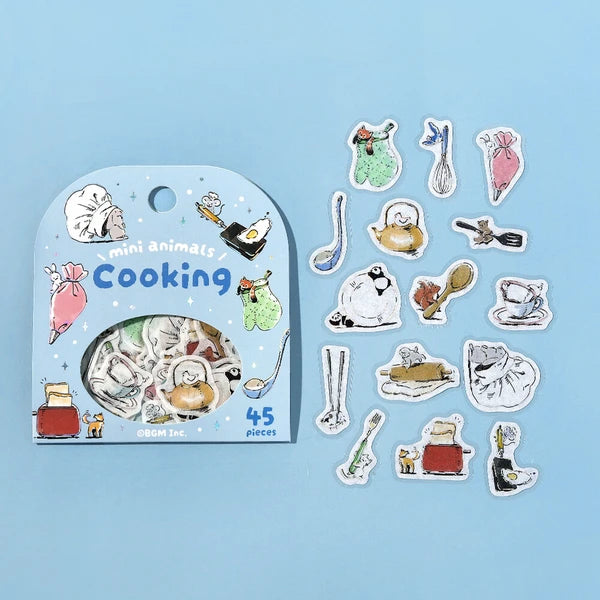 Mini Mini Animals Flake Stickers | Cooking