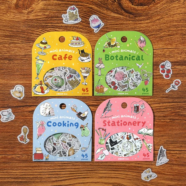 Mini Mini Animals Flake Stickers | Café