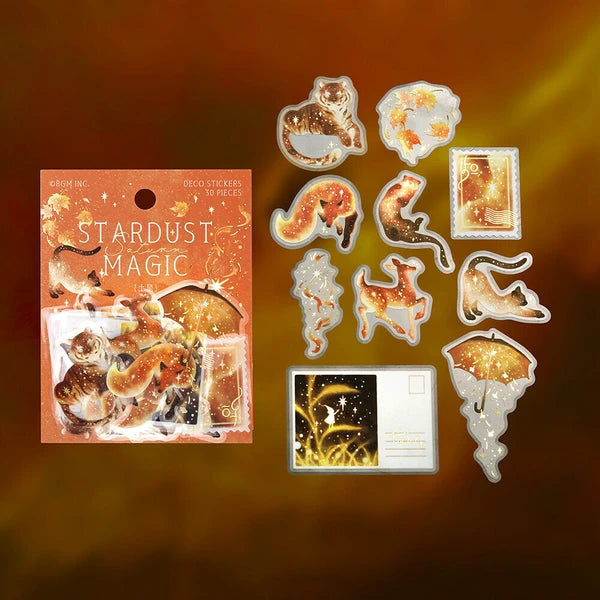 Stardust Magic PET Flake Stickers | Saturn