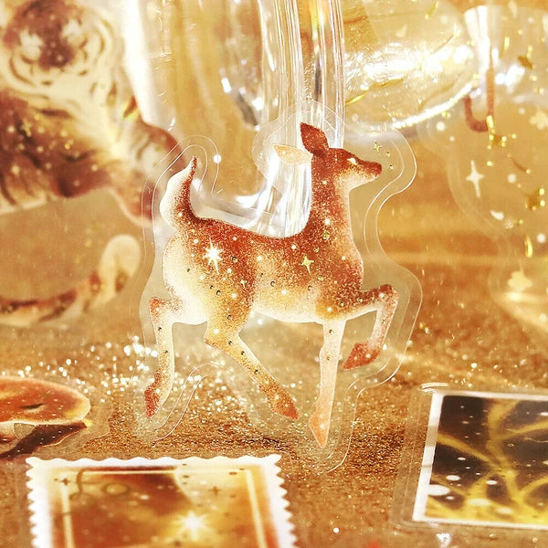 Stardust Magic PET Flake Stickers | Saturn