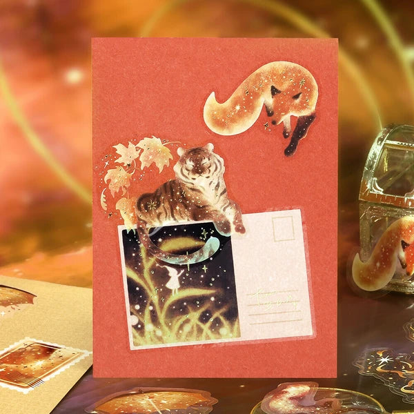 Stardust Magic PET Flake Stickers | Saturn