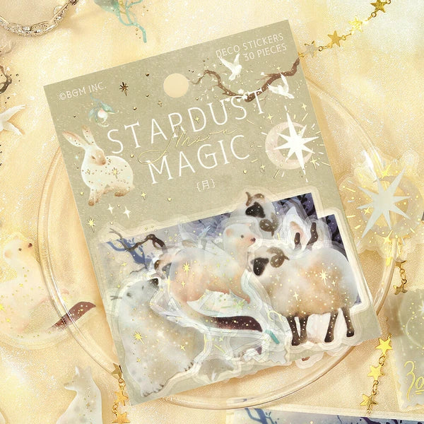Stardust Magic PET Flake Stickers | Moon