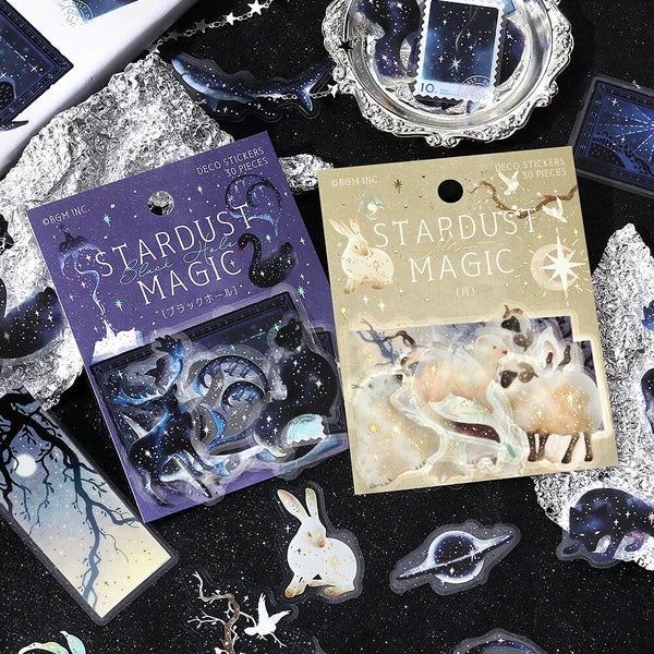 Stardust Magic PET Flake Stickers | Moon