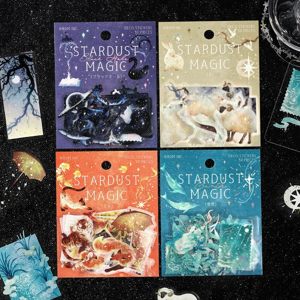 Stardust Magic PET Flake Stickers | Saturn