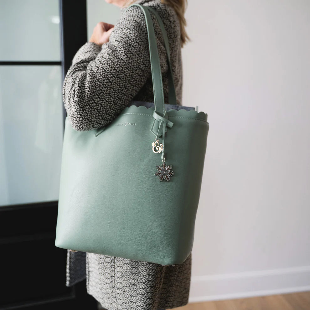Large Tote with Snowflake Charm