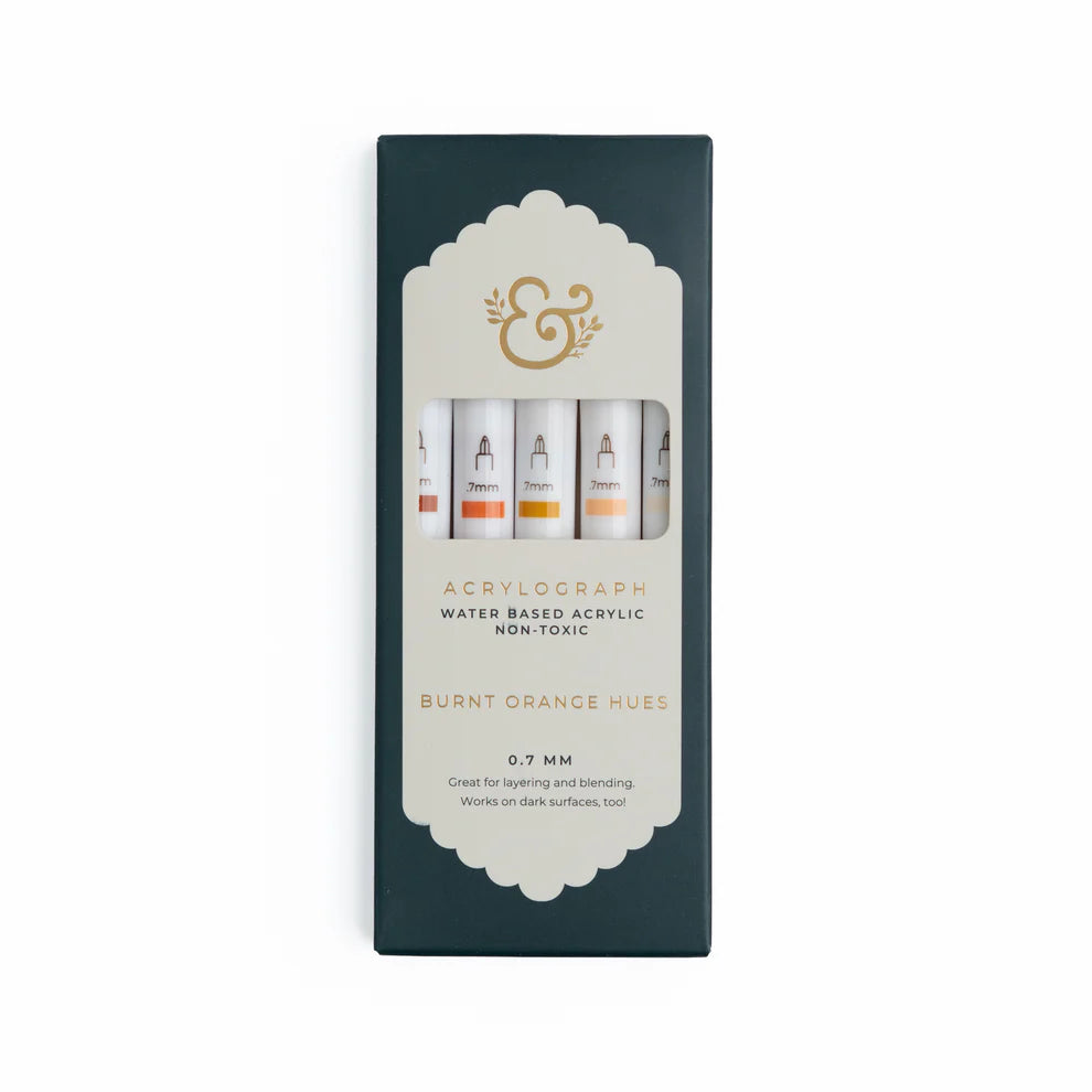 Acrylograph Pens | Burnt Orange Hues - Set of 5