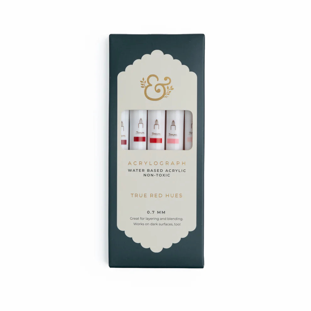 Acrylograph Pens | True Red Hues - Set of 5