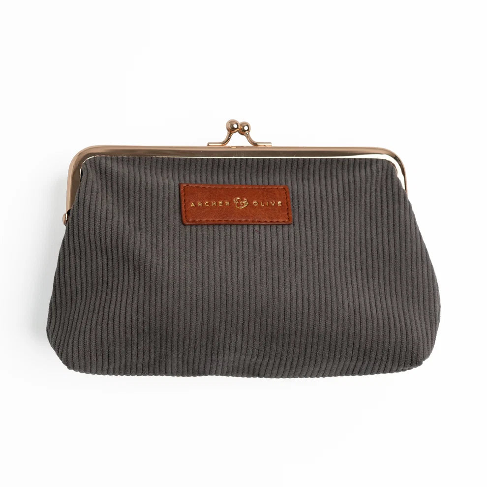 Quiet Corners Kiss-Lock Pouch | Gray