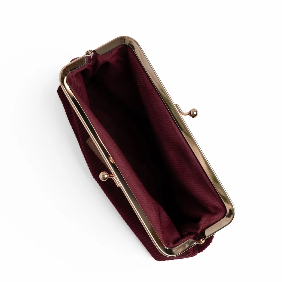 Quiet Corners Kiss-Lock Pouch | Maroon