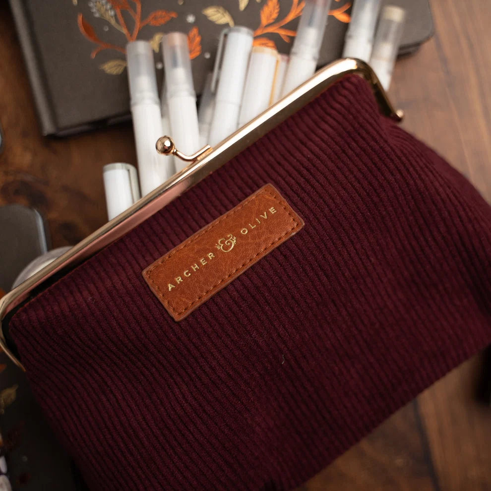 Quiet Corners Kiss-Lock Pouch | Maroon