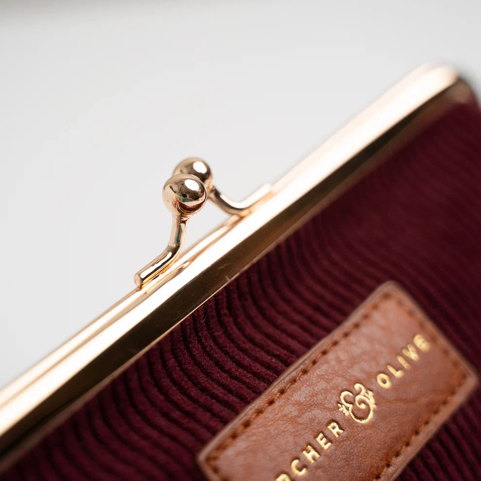 Quiet Corners Kiss-Lock Pouch | Maroon
