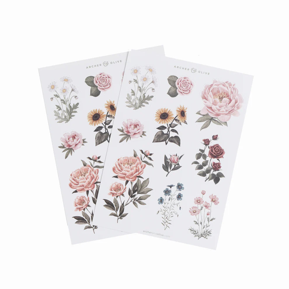 Antique Floral Stickers