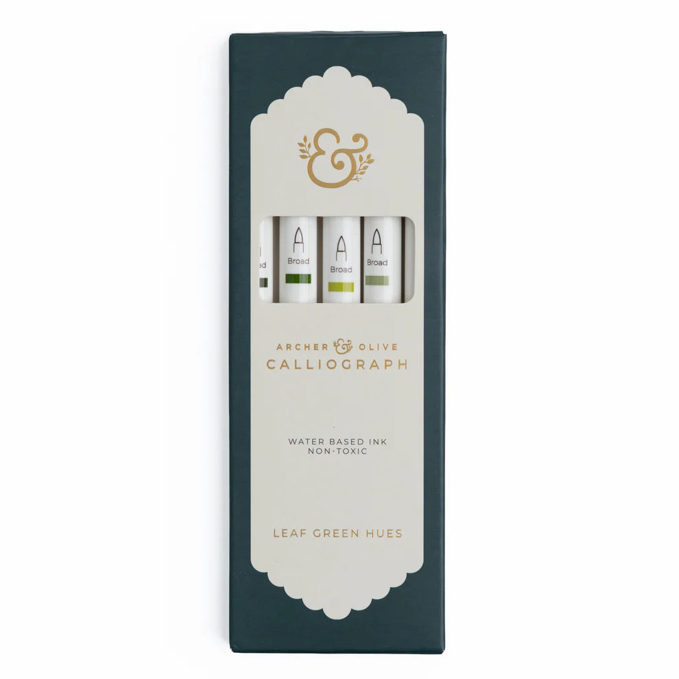 Calliographs Pens | Leaf Green Hues - Sets of 5