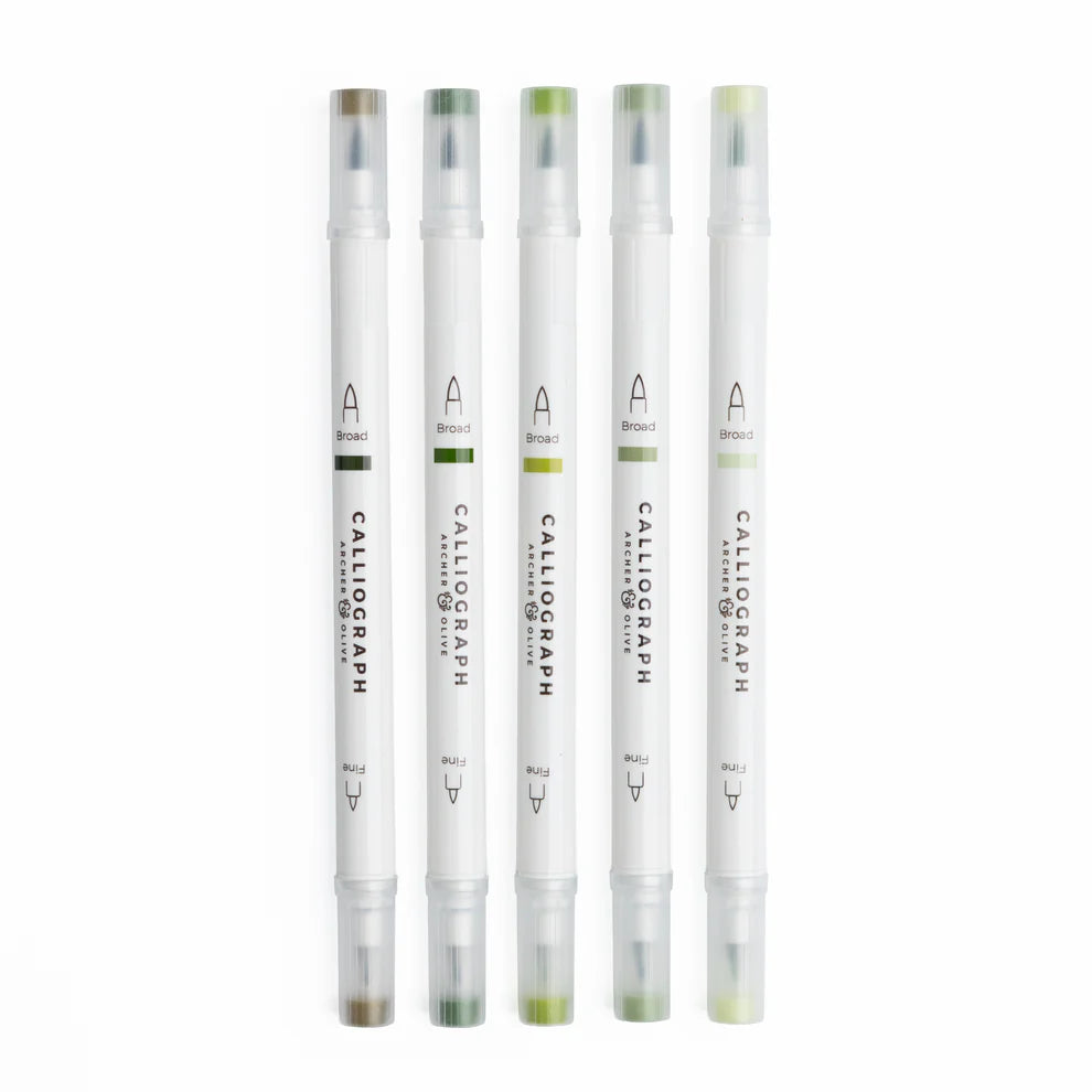 Calliographs Pens | Leaf Green Hues - Sets of 5