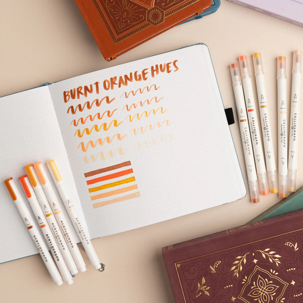 Calliographs Pens | Burnt Orange Hues - Sets of 5