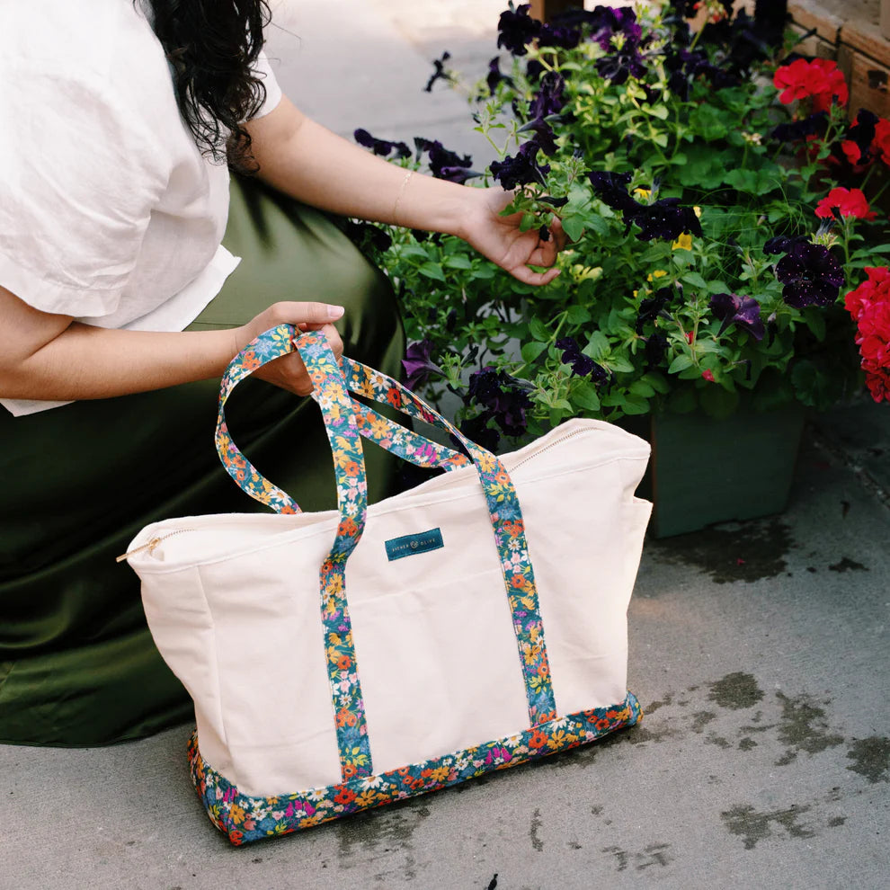 Meadow & Vine Canvas Tote
