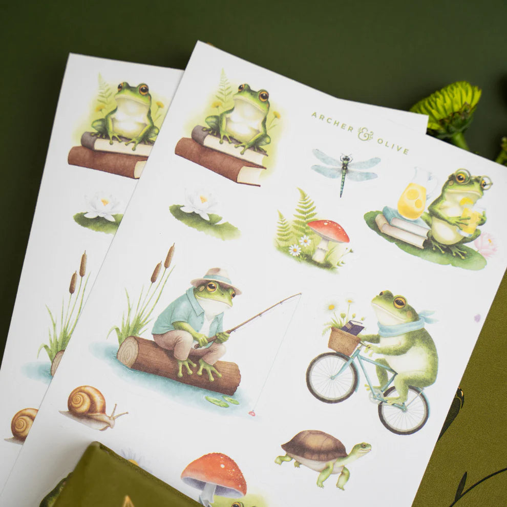 Literary Frog Stickers