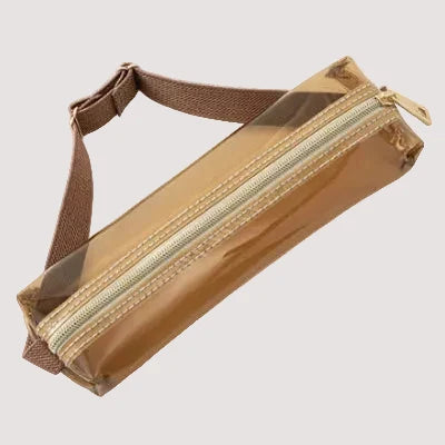 Clear Book Band Pen Case | Brown