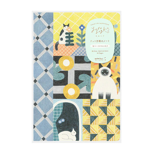 Yuru Log | "Cat Love" Illustrated B6 Dotted Notebook