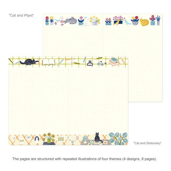 Yuru Log | "Cat Love" Illustrated B6 Dotted Notebook