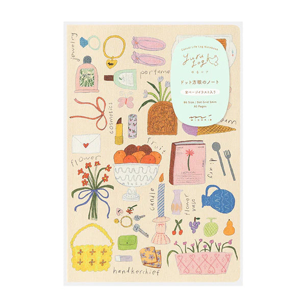 Yuru Log | "My Life" Illustrated B6 Dotted Notebook