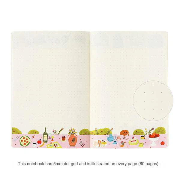 Yuru Log | "My Life" Illustrated B6 Dotted Notebook