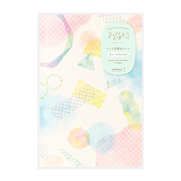 Yuru Log | "Watercolour Pattern" Illustrated B6 Dotted Notebook