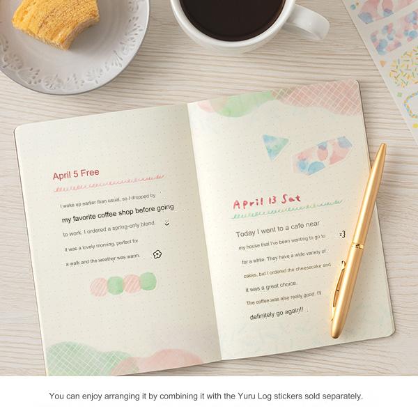 Yuru Log | "Watercolour Pattern" Illustrated B6 Dotted Notebook