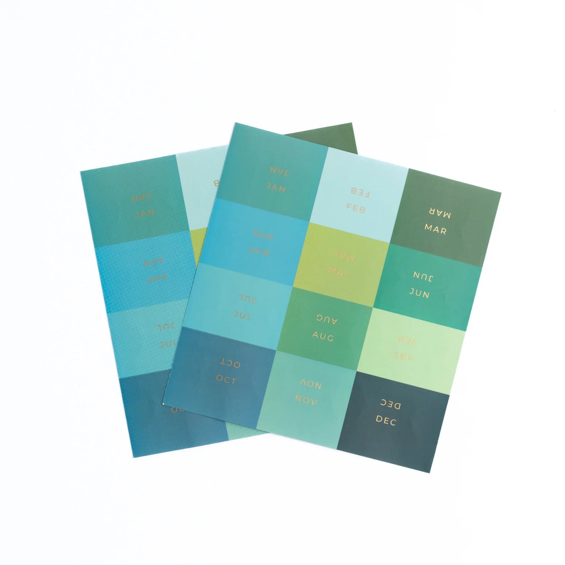 Monthly Vinyl Planner Tabs | Blues & Greens [PRE-ORDER]