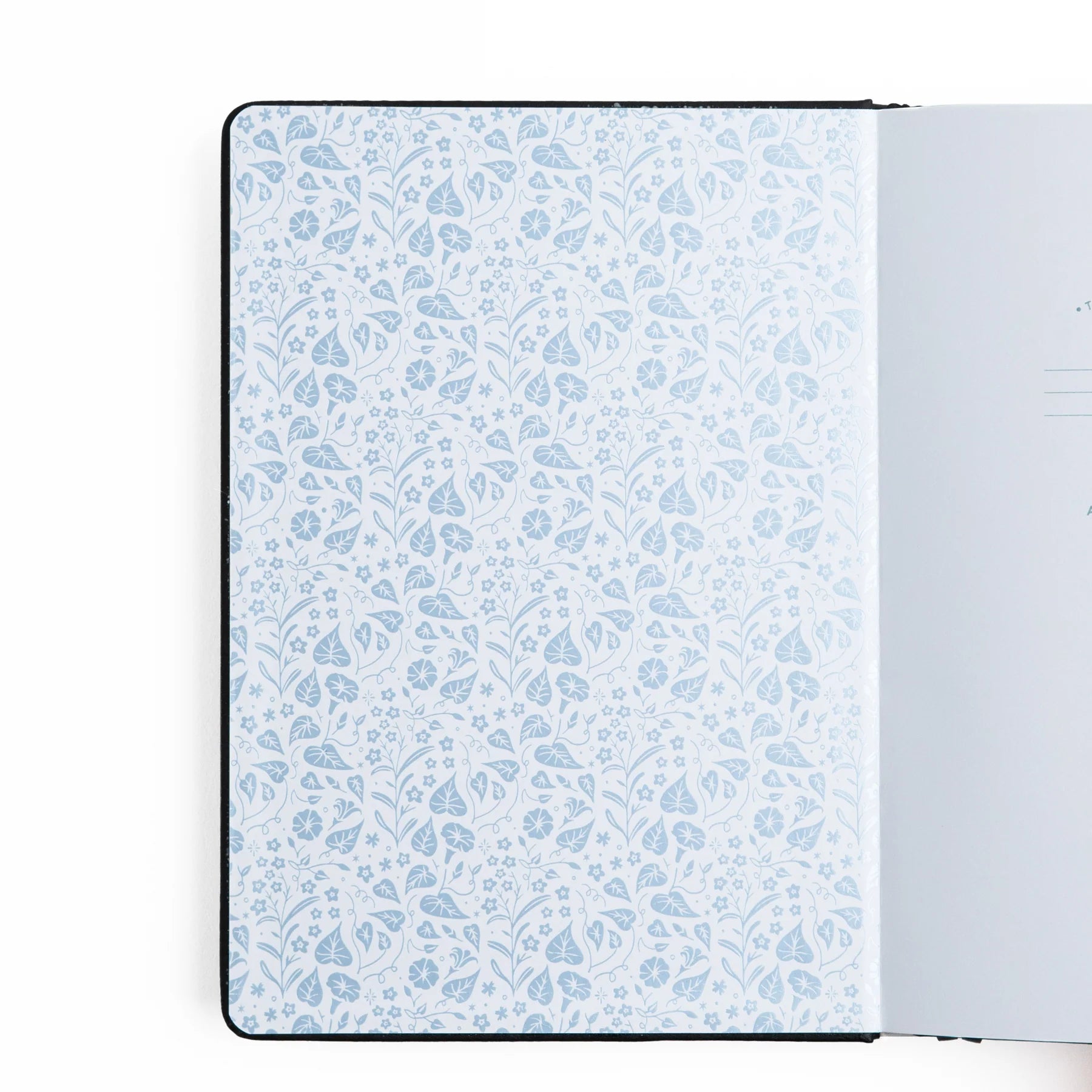 Archer & Olive Midnight Floral Dotted Notebook first inside page design closeup - Paper Kooka Stationery Shop Australia